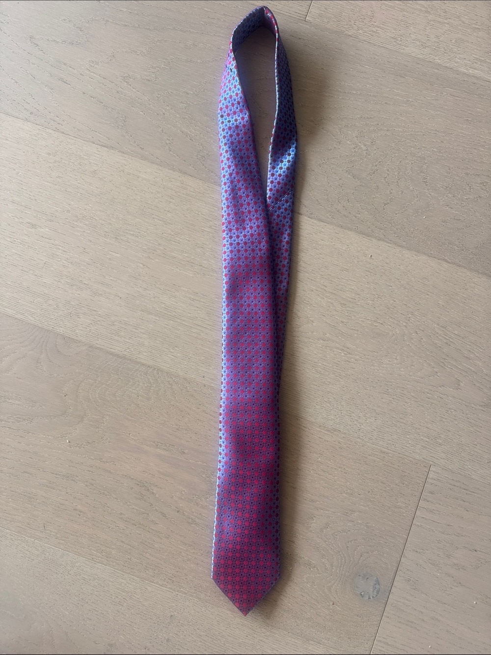 Ted Baker Pink and Blue Microdot Silk Tie